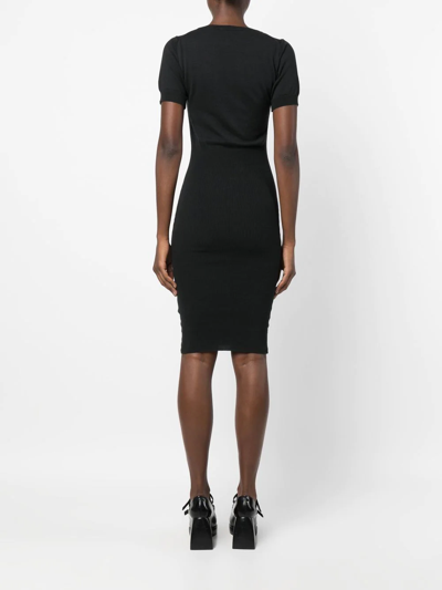 Shop Vivienne Westwood Orb-logo Knitted Midi Dress In Schwarz