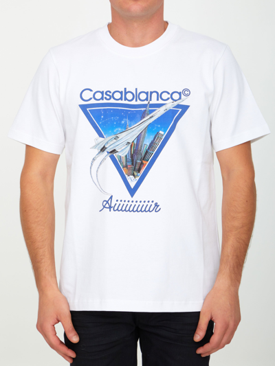 Shop Casablanca Printed White T-shirt