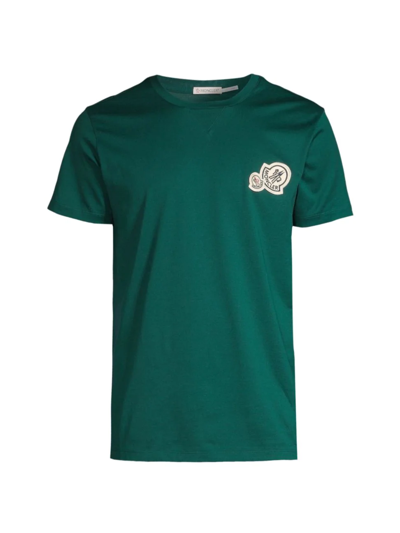 Shop Moncler Men's Logo Short-sleeve T-shirt In Military