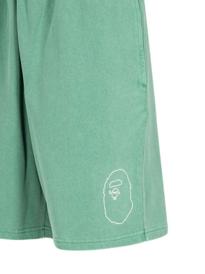 Shop A Bathing Ape Overdye Wide Index Card Shorts In Green