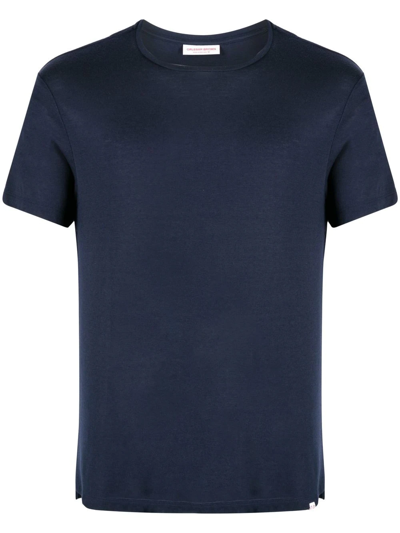 Shop Orlebar Brown Short-sleeve Cashmere T-shirt In Blue