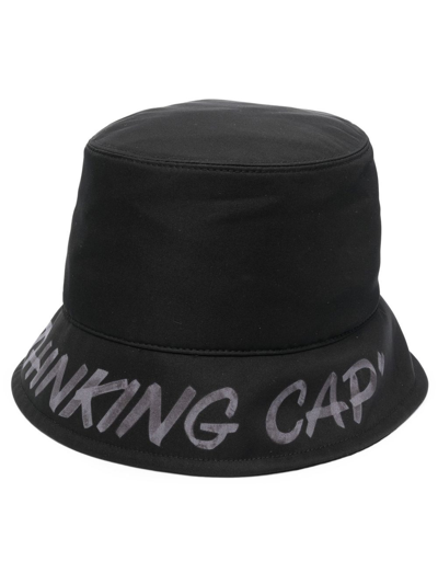 Shop Off-white Slogan-print Bucket Hat In Black