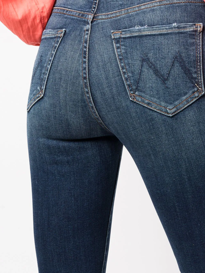 Shop Mother High-waisted Skinny Jeans In Blau