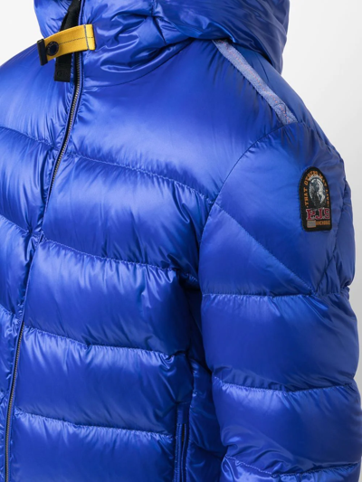 Shop Parajumpers Hooded Feather-down Jacket In Blau