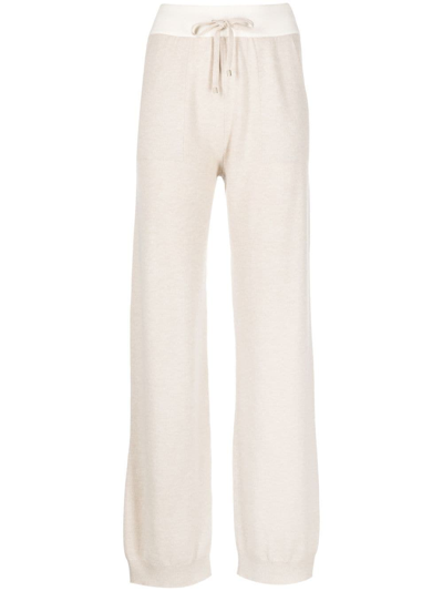 Lorena Antoniazzi Drawstring Virgin-wool Track Pants In Nude