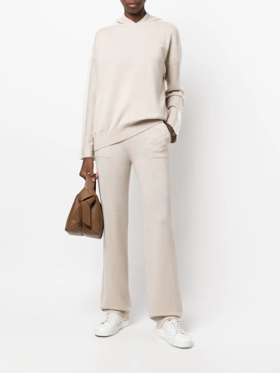 Lorena Antoniazzi Drawstring Virgin-wool Track Pants In Nude