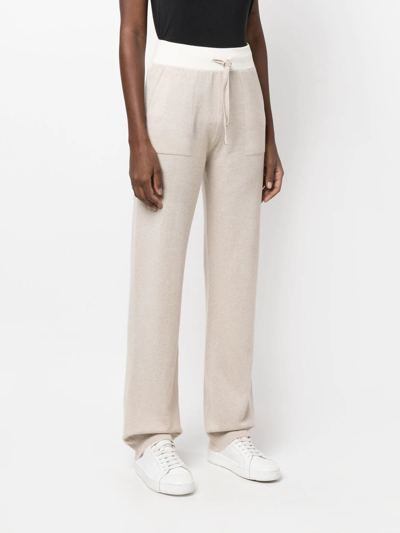 Lorena Antoniazzi Drawstring Virgin-wool Track Pants In Nude
