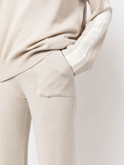 Lorena Antoniazzi Drawstring Virgin-wool Track Pants In Nude