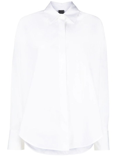 Shop Lorena Antoniazzi Classic Long-sleeve Cotton Shirt In Weiss