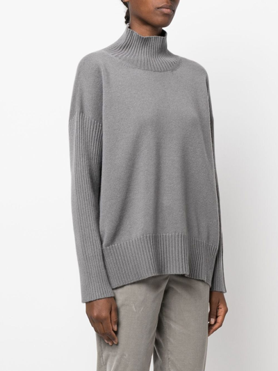 Shop Lorena Antoniazzi Cashmere Turtleneck Knitted Jumper In Grau