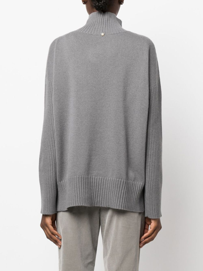 Shop Lorena Antoniazzi Cashmere Turtleneck Knitted Jumper In Grau