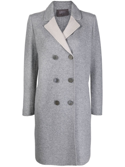 Shop Lorena Antoniazzi Two-tone Double-breasted Coat In Grau