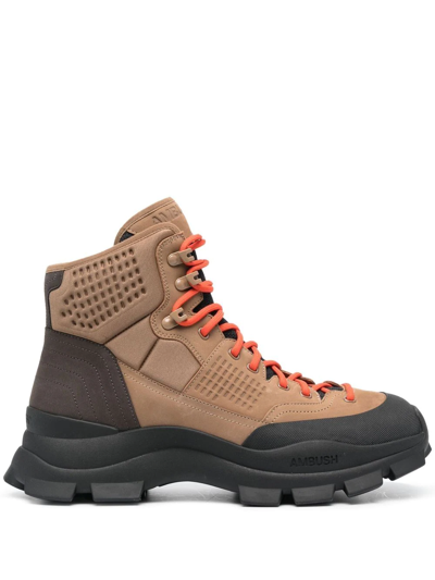 Shop Ambush Lug-sole Hiking Boots In Braun