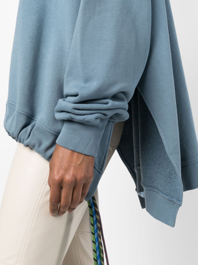 Shop Ambush Cord-detail Crew-neck Sweatshirt In Blau