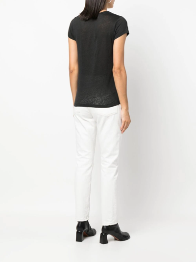 Shop Iro V-neck Short-sleeve T-shirt In Schwarz