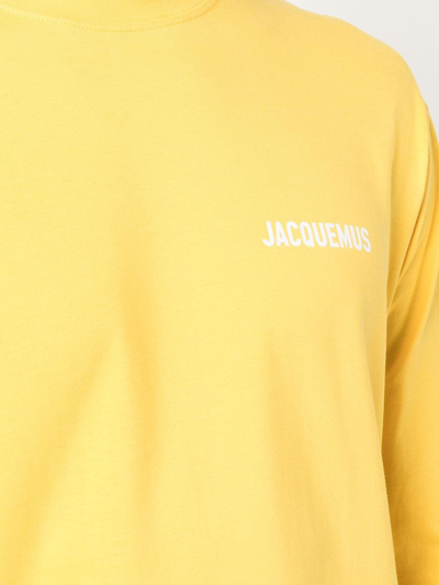 Shop Jacquemus Logo-print Long-sleeve T-shirt In Gelb