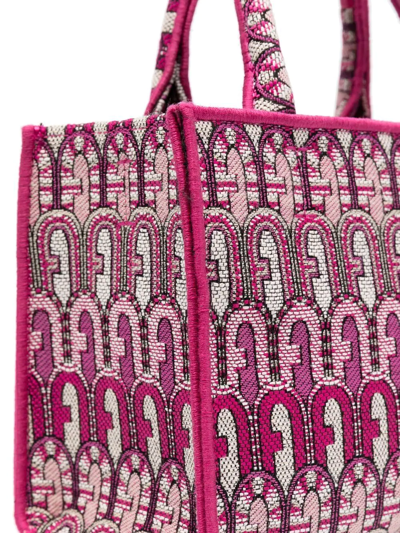 Shop Furla Opportunity Jacquard Tote Bag In Rosa