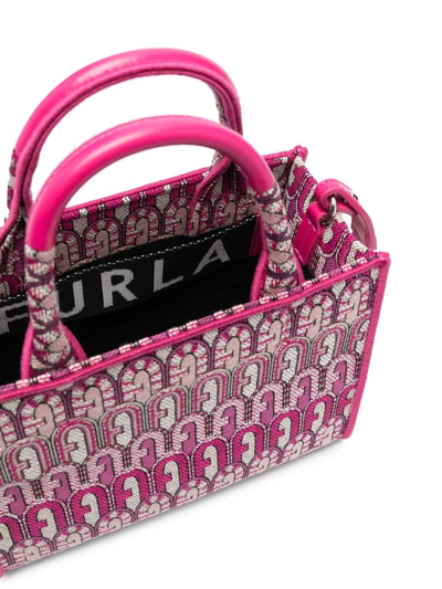 Shop Furla Opportunity Jacquard Tote Bag In Rosa