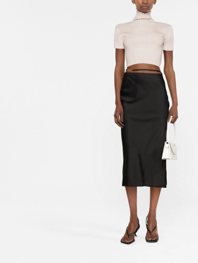 Shop Jacquemus La Jupe Notte Midi Skirt In Schwarz