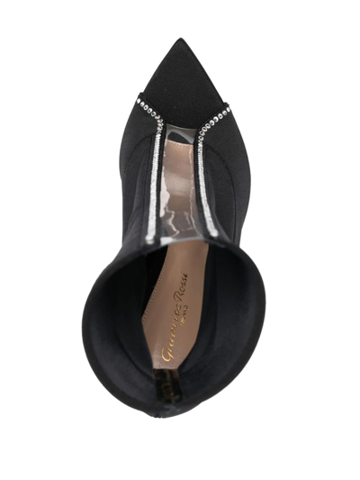 Gianvito Rossi Black Crystal-embellished Open-toe Stiletto Boots In Black