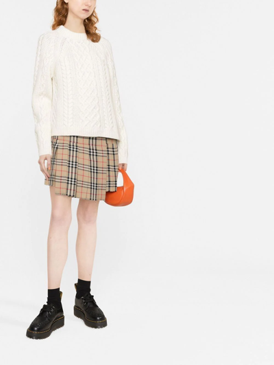 Shop Kenzo Cable-knit Crew-neck Jumper In Nude