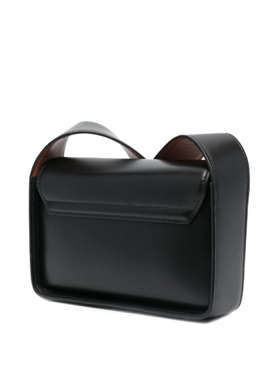 Jil Sander Logo-detail Leather Satchel Bag In Schwarz