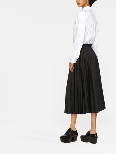 Shop Red Valentino High-waisted Pleated Skirt In Schwarz