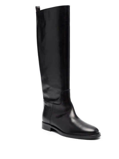 Via Roma 15 Round-toe Knee-high Boots In Schwarz