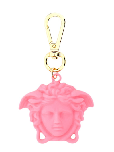Shop Versace Medusa Pendant Keychain In Pink