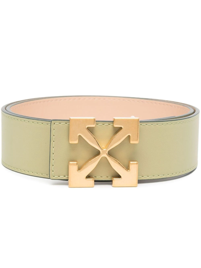 Shop Off-white Arrows-motif Buckle-fastening Belt In Green