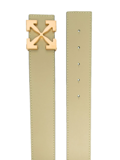 Shop Off-white Arrows-motif Buckle-fastening Belt In Green