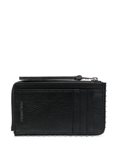 Zadig & Voltaire Wing-plaque Compact Wallet In Black