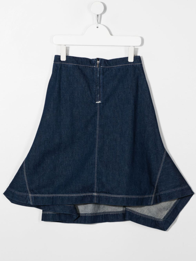 Shop Marni Asymmetric Denim Skirt In Blue
