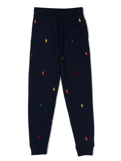 Polo Ralph Lauren Embroidered Logo Track Pants In Blue
