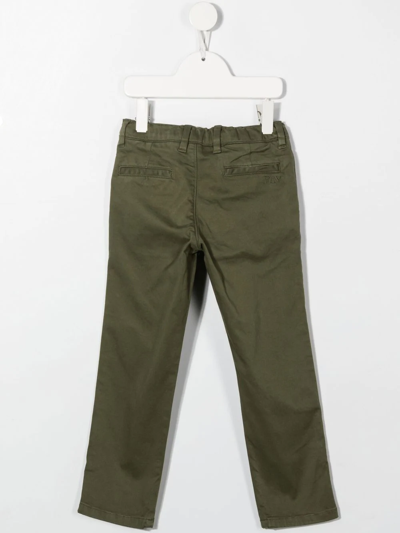 Shop Fay Straight-leg Trousers In Green
