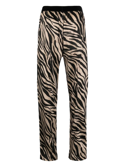 Tom Ford Zebra-print Silk Pyjama Bottoms In Black