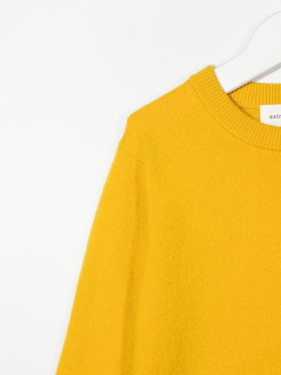 Shop Extreme Cashmere Ribbed-knit Long-sleeved Jumper In Yellow