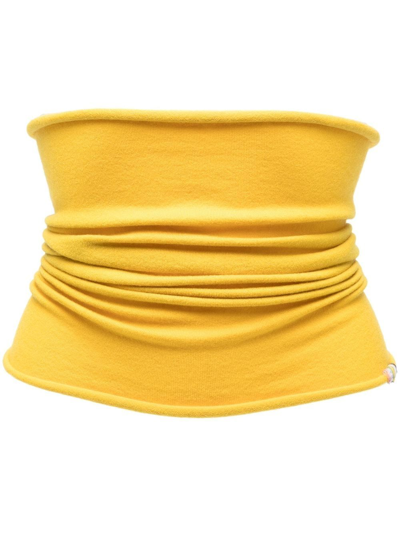 Shop Extreme Cashmere Ribbed-knit Rolled-hem Belt In Yellow