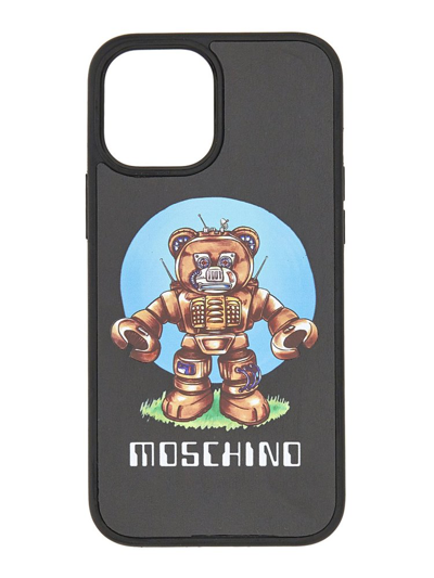 Shop Moschino Graphic Printed Iphone 12 Pro Max Phone Case In Black