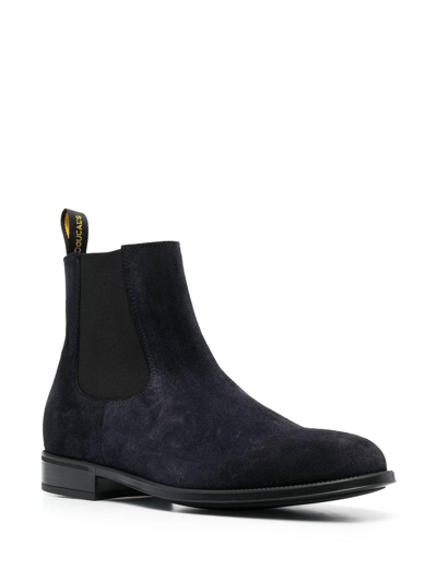 Shop Doucal's Suede Chelsea Boots In Blue
