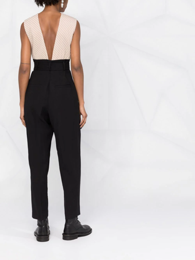 Brunello Cucinelli V-neck Belted Jumpsuit In Black
