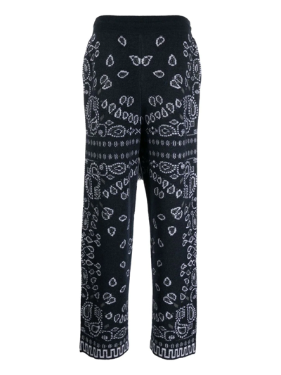 Shop Alanui Bandana-pattern Jacquard Track Pants In Blau