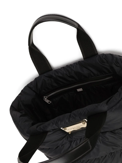 Shop Dolce & Gabbana Padded Shopping Tote Bag In Black