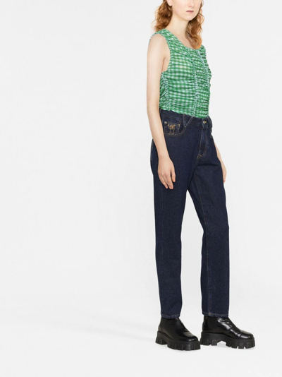 Shop Vivienne Westwood Signature Orb Belt-loop-detail Jeans In Blau