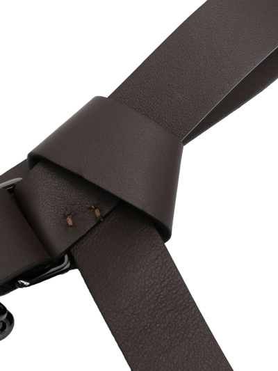 Shop Peserico Leather Knot Belt In Braun