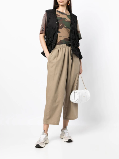 Shop Gramicci Cropped Straight-leg Trousers In Brown