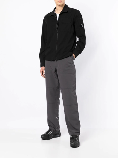 C.p. Company C.p.company Organic Gabardine Zipped Utility Overshi In Black