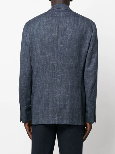 Shop Brunello Cucinelli Herringbone Wool Blazer In Blau