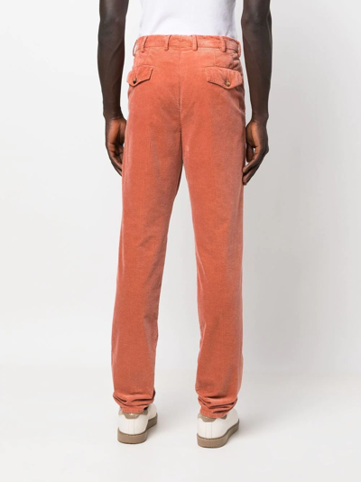 Brunello Cucinelli Men's Straight-leg Corduroy Pants In Orange