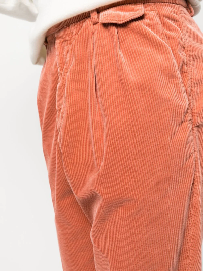 Brunello Cucinelli Men's Straight-leg Corduroy Pants In Orange